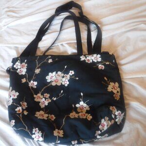 Janine King Designs Finely Handcrafted Black Blossom Bag Tot Shoulder Bag